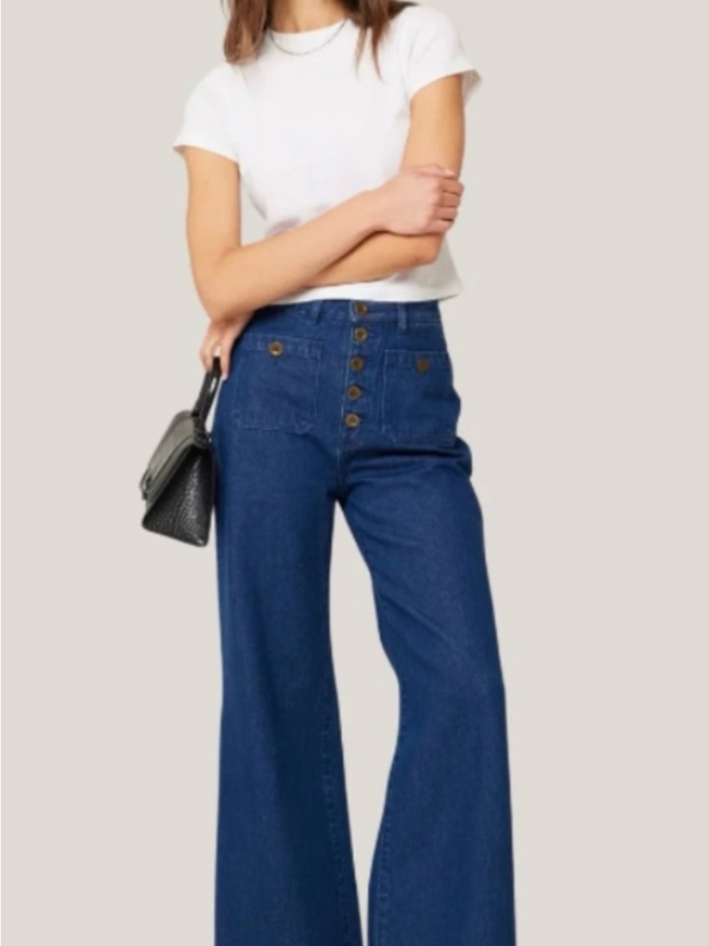 ROLLA'S Studio Flare High Waist Wide Leg Jeans - Blue  size 27